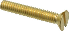 Value Collection - #8-32 UNC, 1" OAL Slotted Drive Machine Screw - Flat Head, Brass, Uncoated, Without Washer - Eagle Tool & Supply
