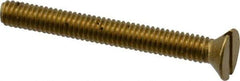 Value Collection - #8-32 UNC, 1-1/2" OAL Slotted Drive Machine Screw - Flat Head, Brass, Without Washer - Eagle Tool & Supply