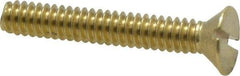 Value Collection - #10-24 UNC, 1-1/4" OAL Slotted Drive Machine Screw - Flat Head, Brass, Without Washer - Eagle Tool & Supply