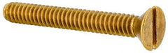 Value Collection - #10-24 UNC, 1-1/2" OAL Slotted Drive Machine Screw - Flat Head, Brass, Without Washer - Eagle Tool & Supply