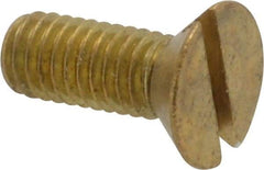 Value Collection - #10-32 UNF, 1/2" OAL Slotted Drive Machine Screw - Flat Head, Brass, Without Washer - Eagle Tool & Supply