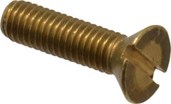 Value Collection - #10-32 UNF, 3/4" OAL Slotted Drive Machine Screw - Flat Head, Brass, Without Washer - Eagle Tool & Supply