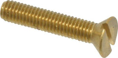 Value Collection - #10-32 UNF, 1" OAL Slotted Drive Machine Screw - Flat Head, Brass, Without Washer - Eagle Tool & Supply