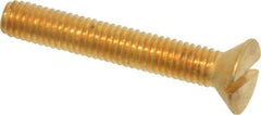 Value Collection - #10-32 UNF, 1-1/4" OAL Slotted Drive Machine Screw - Flat Head, Brass, Without Washer - Eagle Tool & Supply