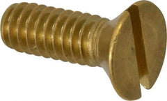 Value Collection - 1/4-20 UNC, 3/4" OAL Slotted Drive Machine Screw - Flat Head, Brass, Without Washer - Eagle Tool & Supply