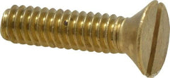 Value Collection - 1/4-20 UNC, 1" OAL Slotted Drive Machine Screw - Flat Head, Brass, Without Washer - Eagle Tool & Supply