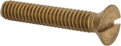 Value Collection - 1/4-20 UNC, 1-1/2" OAL Slotted Drive Machine Screw - Flat Head, Brass, Without Washer - Eagle Tool & Supply