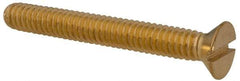 Value Collection - 1/4-20 UNC, 2" OAL Slotted Drive Machine Screw - Flat Head, Brass, Without Washer - Eagle Tool & Supply