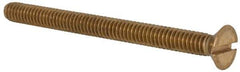 Value Collection - 1/4-20 UNC, 3" OAL Slotted Drive Machine Screw - Flat Head, Brass, Without Washer - Eagle Tool & Supply