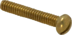 Value Collection - #2-56 UNC, 1/2" Length Under Head Slotted Drive Machine Screw - Round Head, Brass, Uncoated, Without Washer - Eagle Tool & Supply