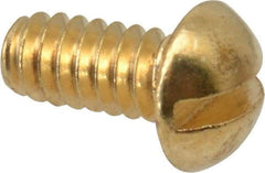 Value Collection - #4-40 UNC, 1/4" Length Under Head Slotted Drive Machine Screw - Round Head, Brass, Without Washer - Eagle Tool & Supply