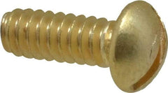 Value Collection - #6-32 UNC, 3/8" Length Under Head Slotted Drive Machine Screw - Round Head, Brass, Without Washer - Eagle Tool & Supply