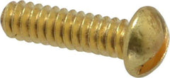 Value Collection - #6-32 UNC, 1/2" Length Under Head Slotted Drive Machine Screw - Round Head, Brass, Without Washer - Eagle Tool & Supply