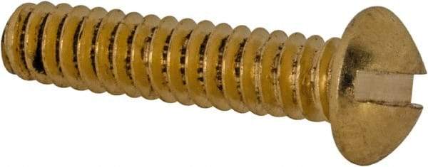 Value Collection - #6-32 UNC, 5/8" Length Under Head Slotted Drive Machine Screw - Round Head, Brass, Without Washer - Eagle Tool & Supply