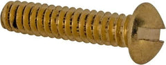 Value Collection - #6-32 UNC, 5/8" Length Under Head Slotted Drive Machine Screw - Round Head, Brass, Without Washer - Eagle Tool & Supply