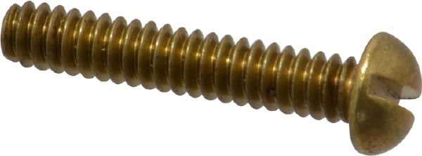 Value Collection - #6-32 UNC, 3/4" Length Under Head Slotted Drive Machine Screw - Round Head, Brass, Without Washer - Eagle Tool & Supply