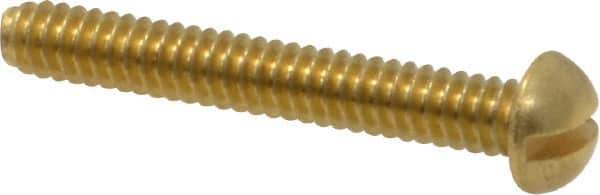 Value Collection - #6-32 UNC, 1" Length Under Head Slotted Drive Machine Screw - Round Head, Brass, Without Washer - Eagle Tool & Supply