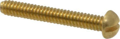 Value Collection - #6-32 UNC, 1" Length Under Head Slotted Drive Machine Screw - Round Head, Brass, Without Washer - Eagle Tool & Supply
