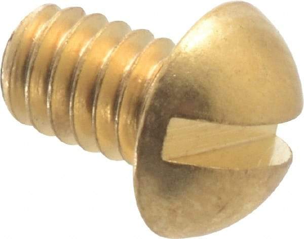 Value Collection - #8-32 UNC, 1/4" Length Under Head Slotted Drive Machine Screw - Round Head, Brass, Without Washer - Eagle Tool & Supply