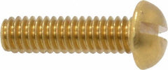 Value Collection - #8-32 UNC, 5/8" Length Under Head Slotted Drive Machine Screw - Round Head, Brass, Without Washer - Eagle Tool & Supply