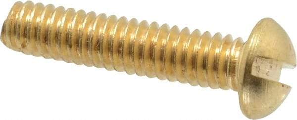 Value Collection - #8-32 UNC, 3/4" Length Under Head Slotted Drive Machine Screw - Round Head, Brass, Without Washer - Eagle Tool & Supply