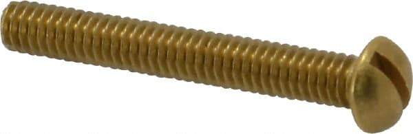 Value Collection - #8-32 UNC, 1-1/4" Length Under Head Slotted Drive Machine Screw - Round Head, Brass, Without Washer - Eagle Tool & Supply