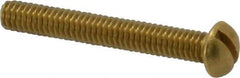 Value Collection - #8-32 UNC, 1-1/4" Length Under Head Slotted Drive Machine Screw - Round Head, Brass, Without Washer - Eagle Tool & Supply