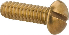 Value Collection - #10-24 UNC, 5/8" Length Under Head Slotted Drive Machine Screw - Round Head, Brass, Without Washer - Eagle Tool & Supply