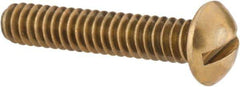 Value Collection - #10-24 UNC, 1" Length Under Head Slotted Drive Machine Screw - Round Head, Brass, Without Washer - Eagle Tool & Supply