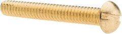 Value Collection - #10-24 UNC, 1-1/2" Length Under Head Slotted Drive Machine Screw - Round Head, Brass, Without Washer - Eagle Tool & Supply