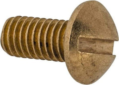 Value Collection - #10-32 UNF, 3/8" Length Under Head Slotted Drive Machine Screw - Round Head, Brass, Without Washer - Eagle Tool & Supply