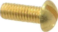 Value Collection - #10-32 UNF, 1/2" Length Under Head Slotted Drive Machine Screw - Round Head, Brass, Without Washer - Eagle Tool & Supply