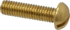 Value Collection - #10-32 UNF, 3/4" Length Under Head Slotted Drive Machine Screw - Round Head, Brass, Without Washer - Eagle Tool & Supply