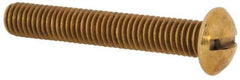 Value Collection - #10-32 UNF, 1-1/4" Length Under Head Slotted Drive Machine Screw - Round Head, Brass, Without Washer - Eagle Tool & Supply