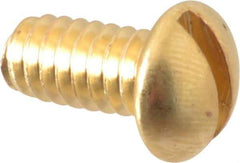 Value Collection - 1/4-20 UNC, 1/2" Length Under Head Slotted Drive Machine Screw - Round Head, Brass, Without Washer - Eagle Tool & Supply