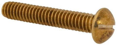 Value Collection - 1/4-20 UNC, 1-1/2" Length Under Head Slotted Drive Machine Screw - Round Head, Brass, Without Washer - Eagle Tool & Supply