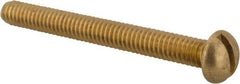 Value Collection - 1/4-20 UNC, 2-1/2" Length Under Head Slotted Drive Machine Screw - Round Head, Brass, Without Washer - Eagle Tool & Supply