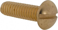Value Collection - 5/16-18 UNC, 1" Length Under Head Slotted Drive Machine Screw - Round Head, Brass, Uncoated, Without Washer - Eagle Tool & Supply
