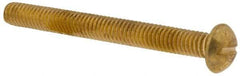 Made in USA - 5/16-18 UNC, 3" Length Under Head Slotted Drive Machine Screw - Round Head, Brass, Uncoated, Without Washer - Eagle Tool & Supply
