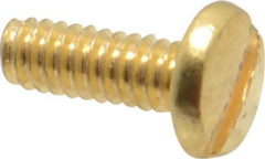 Value Collection - #2-56 UNC, 1/4" Length Under Head Slotted Drive Machine Screw - Binding Head, Brass, Uncoated, Without Washer - Eagle Tool & Supply