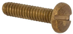 Made in USA - #2-56 UNC, 3/8" Length Under Head Slotted Drive Machine Screw - Binding Head, Brass, Uncoated, Without Washer - Eagle Tool & Supply