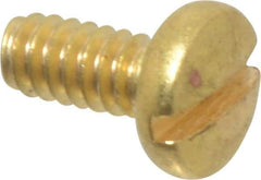Made in USA - #4-40 UNC, 1/4" Length Under Head Slotted Drive Machine Screw - Binding Head, Brass, Uncoated, Without Washer - Eagle Tool & Supply