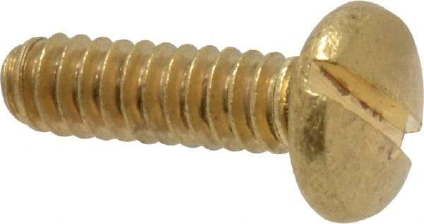 Value Collection - #4-40 UNC, 3/8" Length Under Head Slotted Drive Machine Screw - Binding Head, Brass, Uncoated, Without Washer - Eagle Tool & Supply