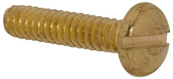 Made in USA - #4-40 UNC, 1/2" Length Under Head Slotted Drive Machine Screw - Binding Head, Brass, Uncoated, Without Washer - Eagle Tool & Supply