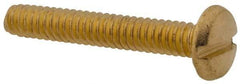 Made in USA - #4-40 UNC, 3/4" Length Under Head Slotted Drive Machine Screw - Binding Head, Brass, Uncoated, Without Washer - Eagle Tool & Supply