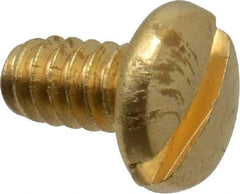 Made in USA - #6-32 UNC, 1/4" Length Under Head Slotted Drive Machine Screw - Binding Head, Brass, Uncoated, Without Washer - Eagle Tool & Supply