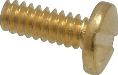 Value Collection - #6-32 UNC, 3/8" Length Under Head Slotted Drive Machine Screw - Binding Head, Brass, Uncoated, Without Washer - Eagle Tool & Supply