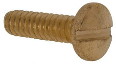 Value Collection - #6-32 UNC, 1/2" Length Under Head Slotted Drive Machine Screw - Binding Head, Brass, Uncoated, Without Washer - Eagle Tool & Supply