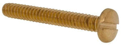 Made in USA - #6-32 UNC, 1" Length Under Head Slotted Drive Machine Screw - Binding Head, Brass, Uncoated, Without Washer - Eagle Tool & Supply