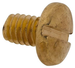 Made in USA - #8-32 UNC, 1/4" Length Under Head Slotted Drive Machine Screw - Binding Head, Brass, Uncoated, Without Washer - Eagle Tool & Supply